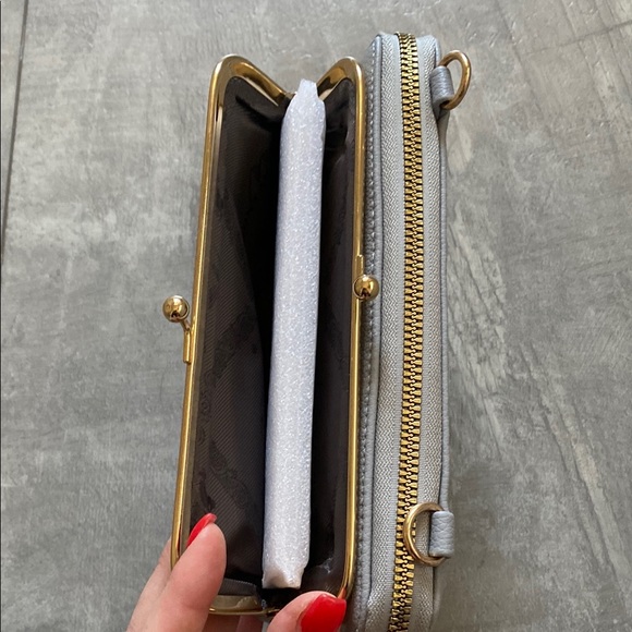 Montana West Gray Clutch/Crossbody with Gold Accents - Picture 4 of 7